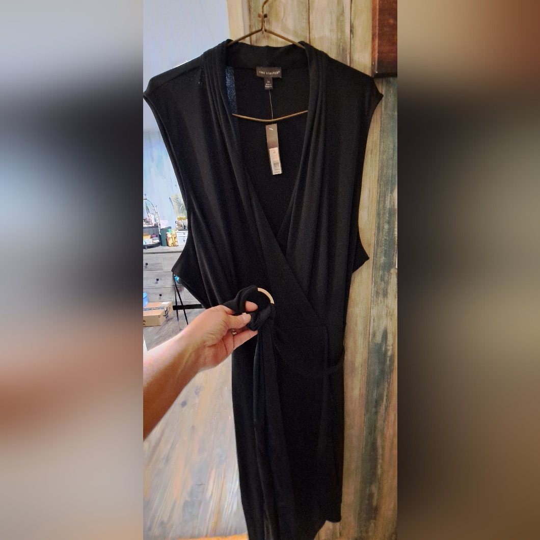 The Limited Plus Size Black Wrap Dress